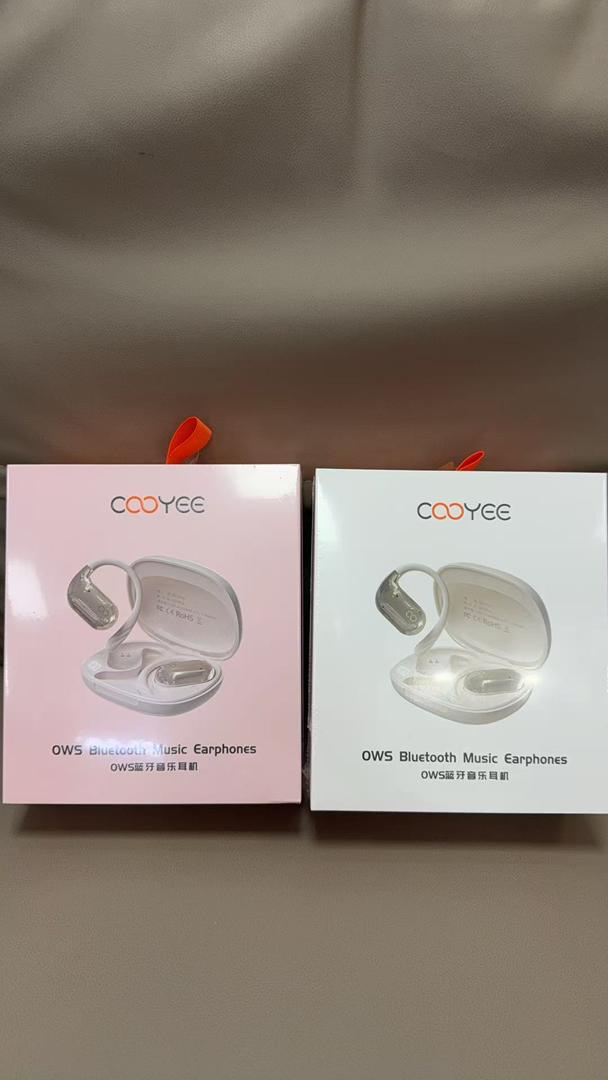 COOYEE OWS BLUETOOTH OPEN-EAR SPORT EARPHONES — WHITE & BLACK