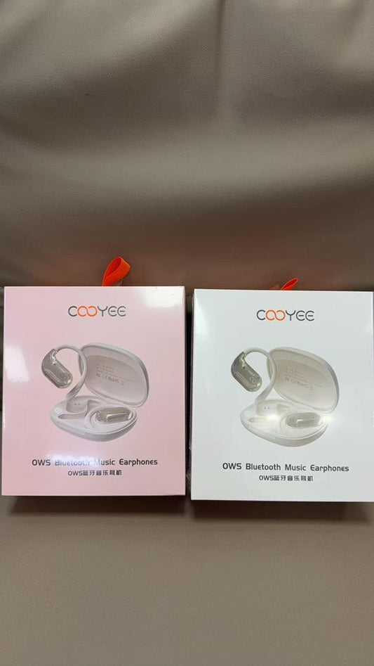 COOYEE OWS BLUETOOTH OPEN-EAR SPORT EARPHONES — WHITE & BLACK