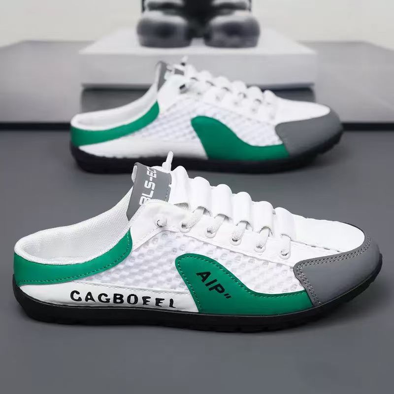 CAGBOEEL MEN'S SNEAKER MULES-LACE-UP HALF SHOES