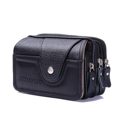 MEN'S LEATHER WAIST BAG — MULTI-POCKET BELT POUCH