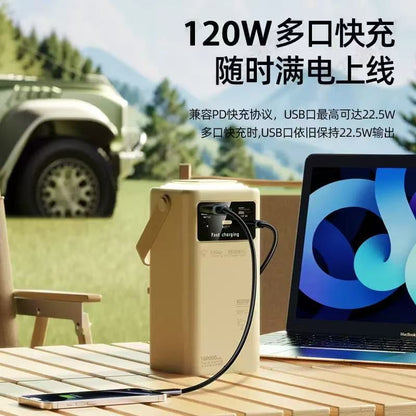 160000mAh Outdoor Power Bank – 120W Fast Charging & LED Light
