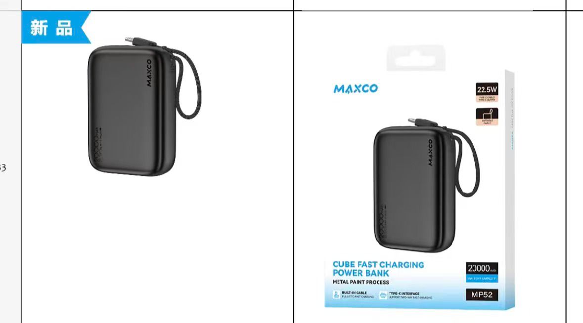 MAXCO MP52 20000mAh Cube Fast Charging Power Bank