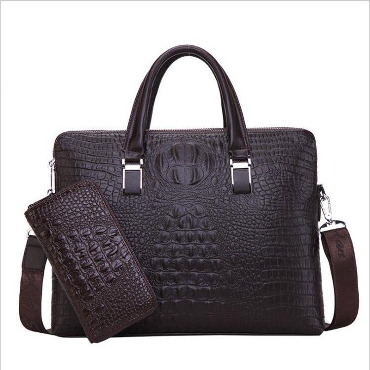 CROC TEXTURED LEATHER BAG