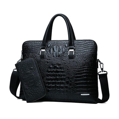 CROC TEXTURED LEATHER BAG