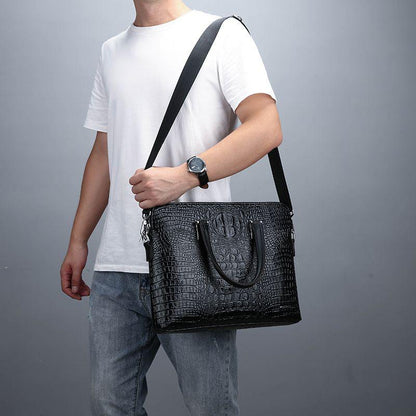 CROC TEXTURED LEATHER BAG