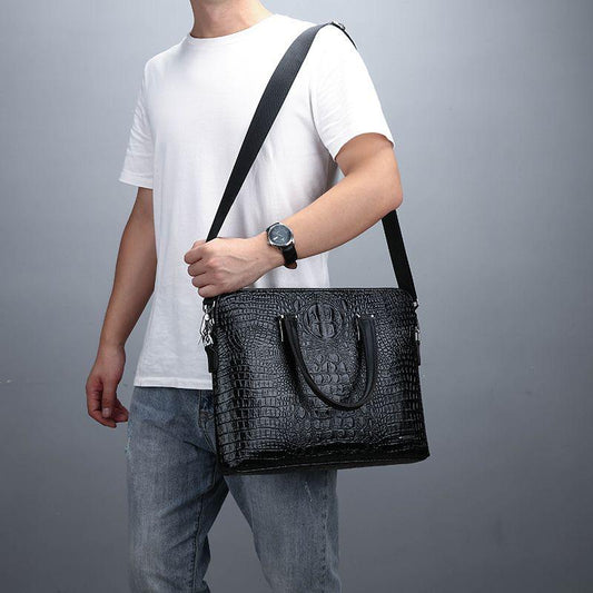 CROC TEXTURED LEATHER BAG