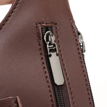 Men's Leather Chest Rig Bag — Dual Pocket Tactical Ves