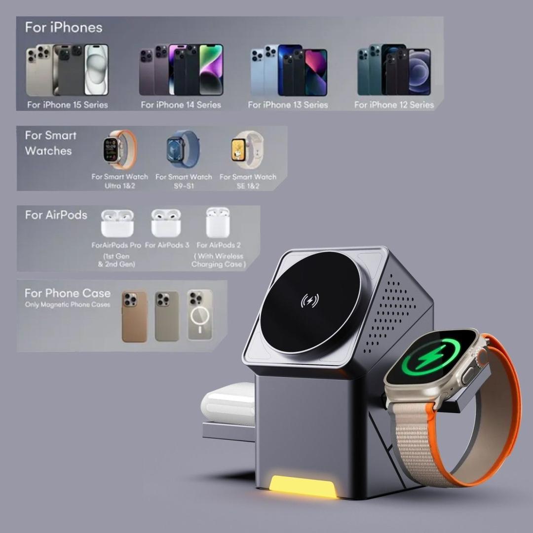 3-IN-1 MAGNETIC WIRELESS CHARGING STATION