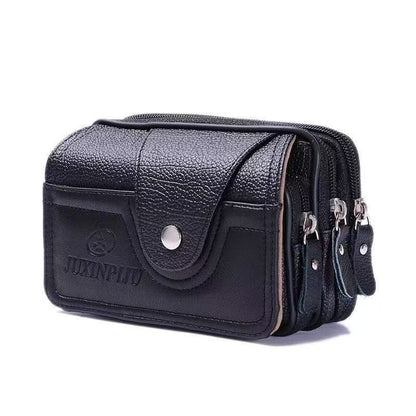 MEN'S LEATHER WAIST BAG — MULTI-POCKET BELT POUCH