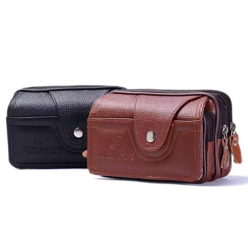 MEN'S LEATHER WAIST BAG — MULTI-POCKET BELT POUCH
