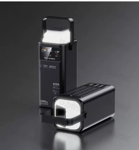 160000mAh Outdoor Power Bank – 120W Fast Charging & LED Light