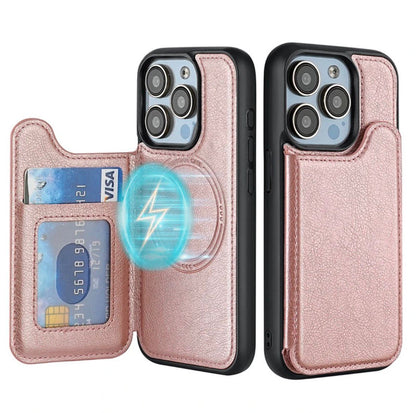 MAGSAFE LEATHER WALLET CARD HOLDER IPHONE CASE – 5 COLORS