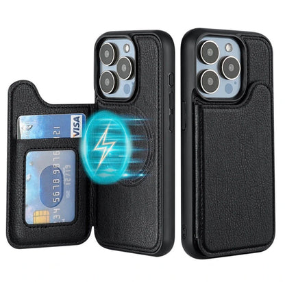 MAGSAFE LEATHER WALLET CARD HOLDER IPHONE CASE – 5 COLORS