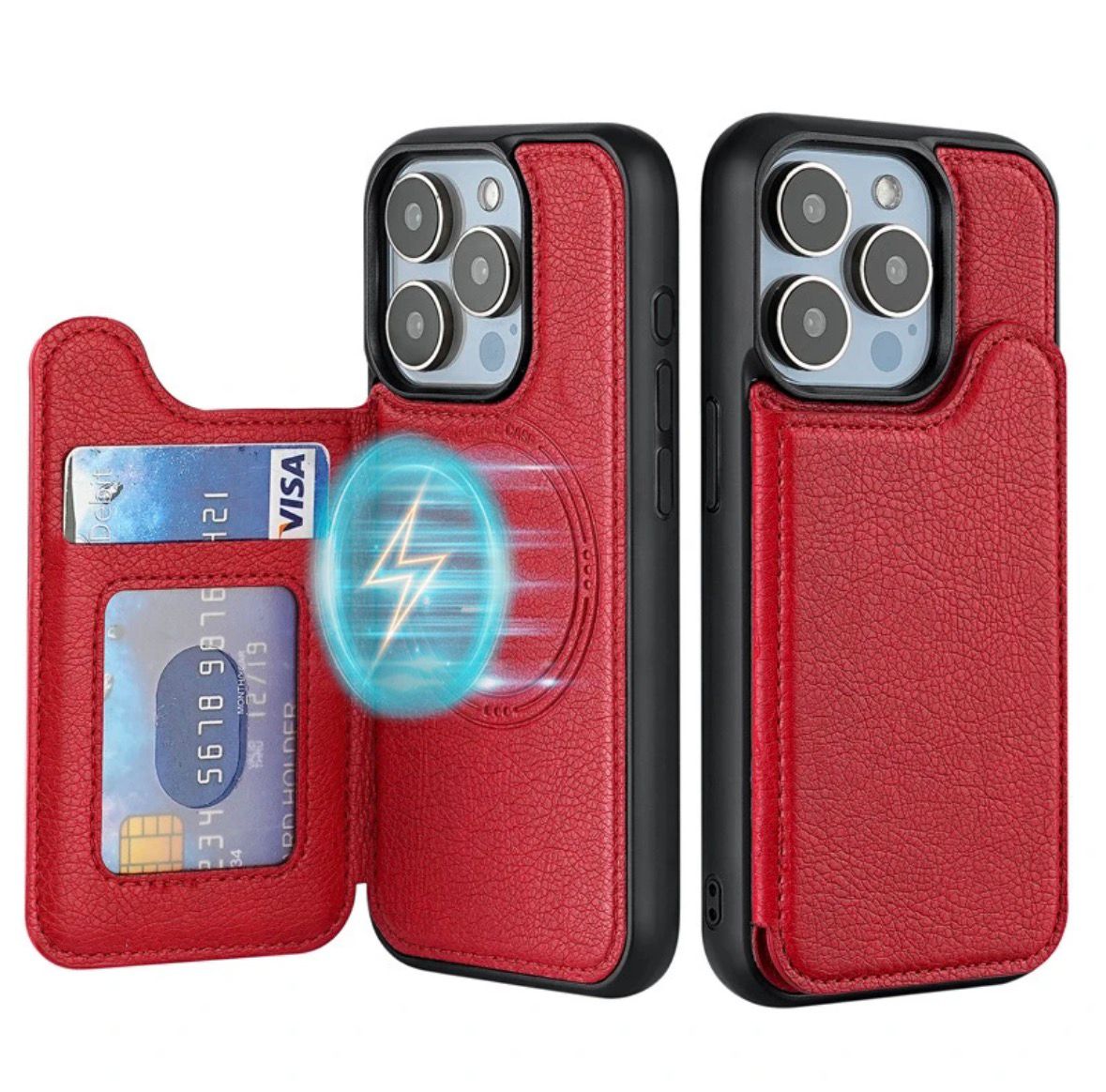 MAGSAFE LEATHER WALLET CARD HOLDER IPHONE CASE – 5 COLORS