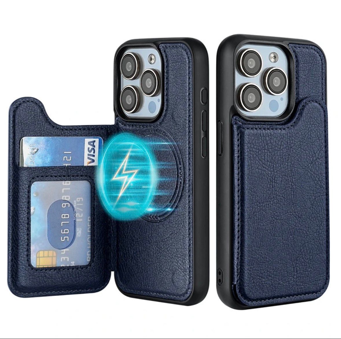 MAGSAFE LEATHER WALLET CARD HOLDER IPHONE CASE – 5 COLORS