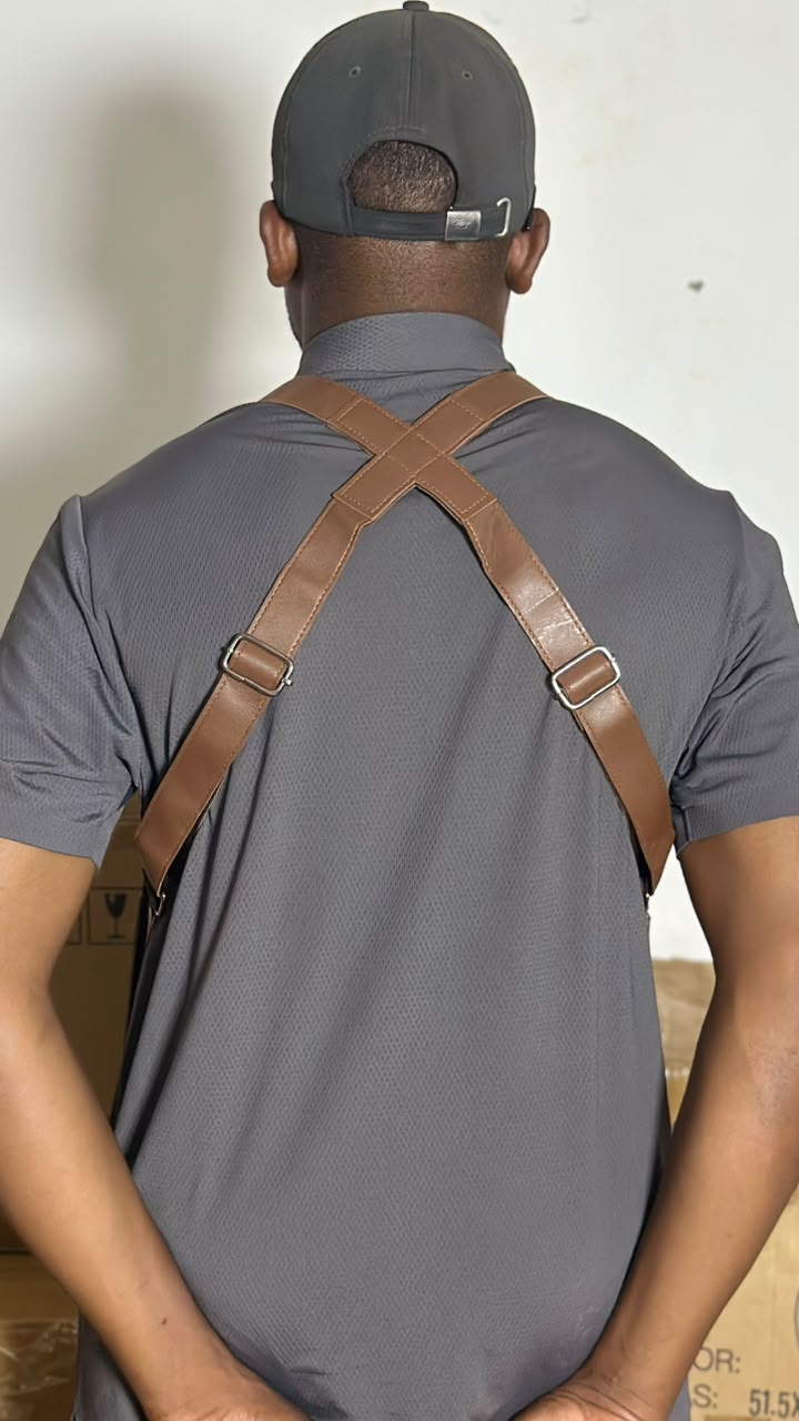 Men's Leather Chest Rig Bag — Dual Pocket Tactical Ves