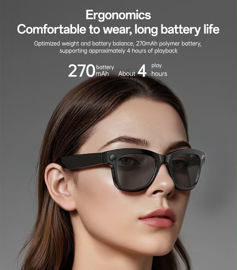 Yesido AI Smart Glasses – Voice Interaction & HD Recording