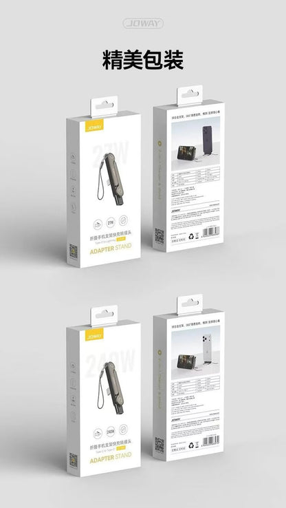 Joway 2-in-1 Foldable Phone Stand Adapter + 240W Braided Data Cable (USB-C to USB-C)