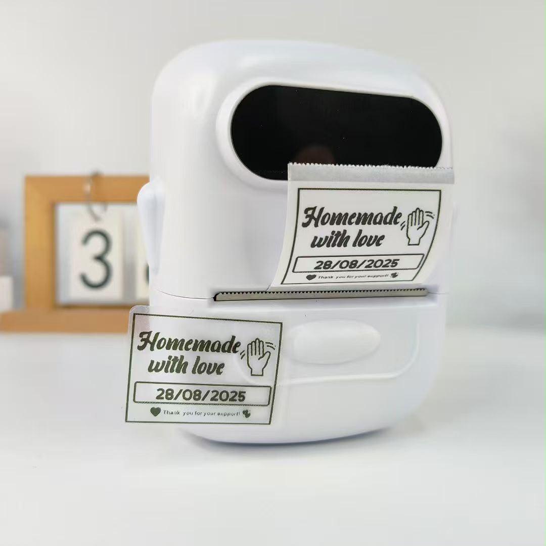 P50 Label Printer in teal – handheld size demonstration